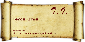 Tercs Irma névjegykártya